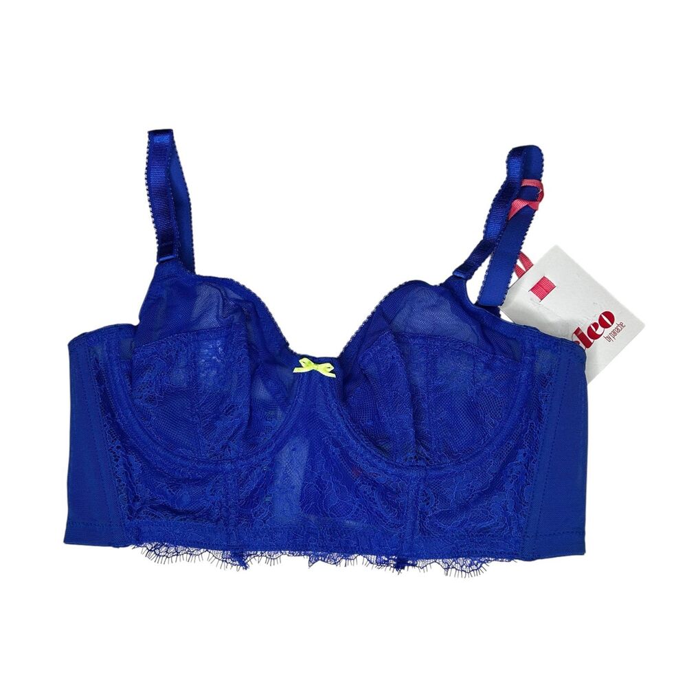 New Cleo by panache Blue lace piper longline bra 32D